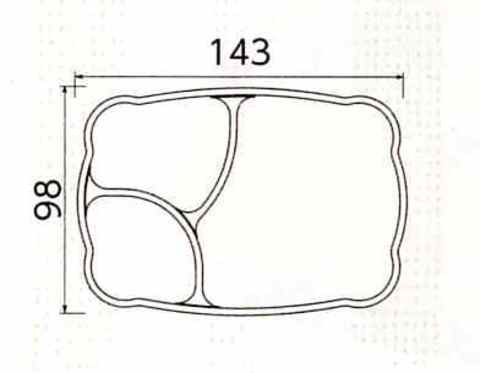 業務用弁当箱　本体仕切りサイズ