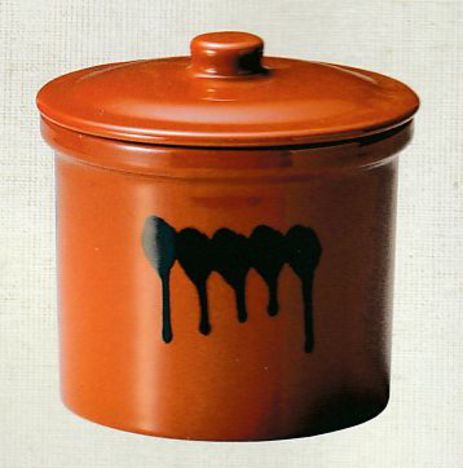 陶器 蓋付切立瓶（紅星窯）8号14.4リットル【寸胴がめ かめ 味噌 漬物