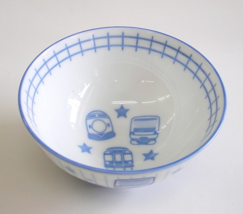 鉄道・電車柄　陶器のご飯茶碗