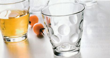 S6139-1.アデリア　”水玉模様のグラス　ラッシュタンブラー240ミリリットル”4客セット【業務用にも最適　日本製　特価　ガラスコップ】