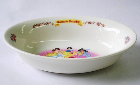ディズニープリンセス（花飾り）磁器製 楕円形カレー皿【ディズニー 