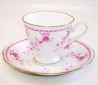 昭和レトロ　バラ花柄コーヒーカップ＆ソーサー