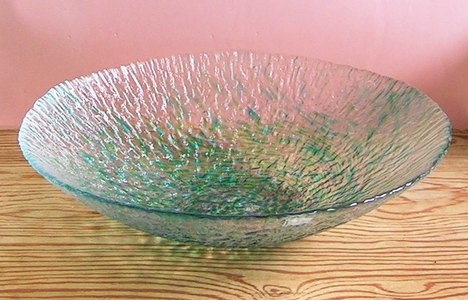 北洋硝子 津軽びいどろ 手づくり ガラス製水盤A【特価 通販 花器 盛鉢 