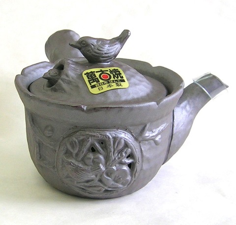 萬古焼　鳥飛び出し急須（小）平網茶こし　140cc【通販/記念品/茶器/日本茶/ばんこ焼/万古焼/開運急須/伝統工芸品/特価】山口陶器店20-724