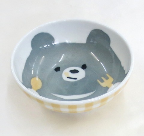 クマとごはん　こども用陶器の小鉢【磁器製/特価/通販/くま/熊/子供食器/包装無料/大東亜】山口陶器店KGOUK4K