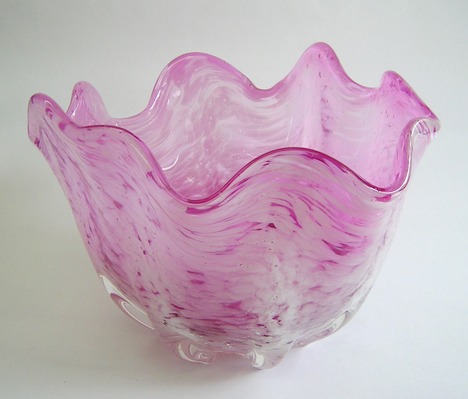 特大 ガラス 花瓶 ピンク 高さ50cm 珍品 工芸品