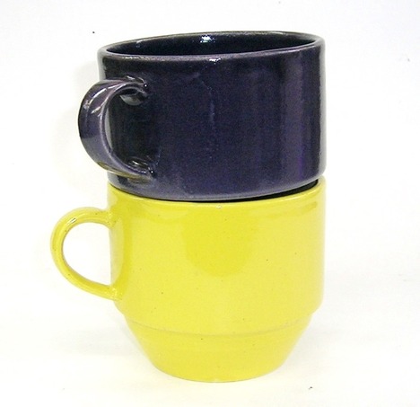 美濃焼　マグカップ（紫色）スタックマグ　230CC【通販/重ね置き/パープル】山口陶器店gm1957