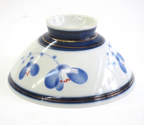 昭和レトロ　花柄　陶器の飯茶碗/汁碗