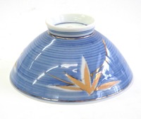 昭和レトロ　花柄　陶器の飯茶碗/汁碗