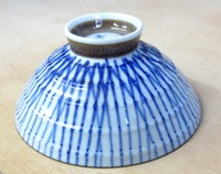 昭和レトロ 千筋 陶器の飯茶碗/汁碗