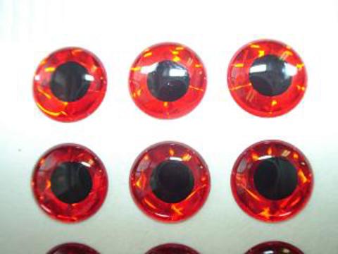 3D molded eye 10mm Red