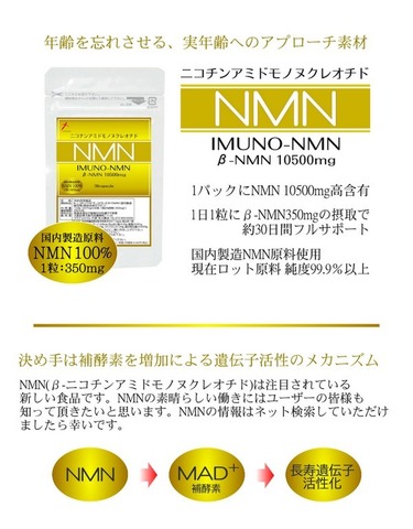 イムノ NMN 1日 350mg×30カプセル 国内製造