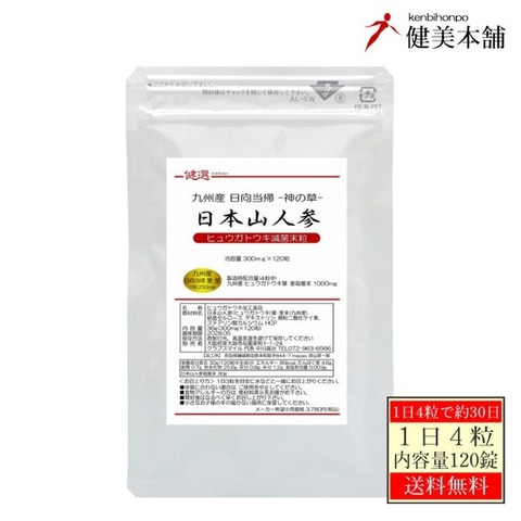 九州産 日本山人参粒 -日向当帰粒- 300mg×120粒  ヒュウガトウキ粒