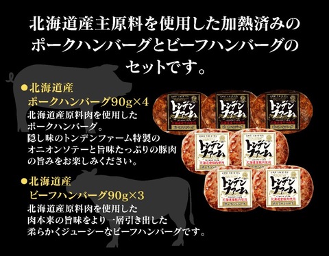 【送料無料】トンデンファーム 北海道産ハンバーグ 7個セット