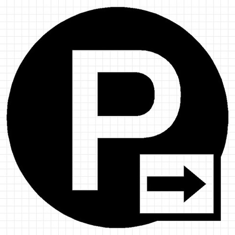 Ｐ パーキング 丸 右向き