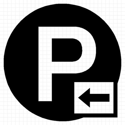 Ｐ パーキング 丸 左向き