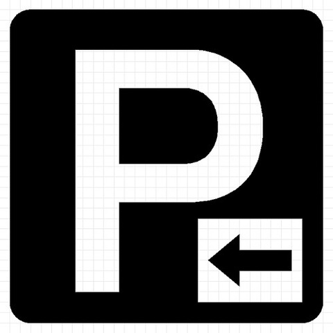 Ｐ パーキング 角 左向き