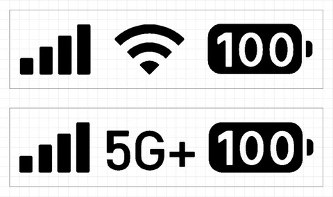 電波 Wi-Fi 5G 充電マーク