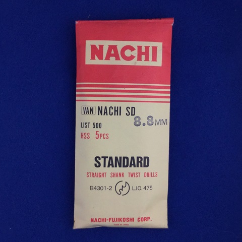 8.8mm 5本　不二越　NACHI SD 鉄工用ストレートドリル [販売単位5本/1パック] *詳細は上記参考表