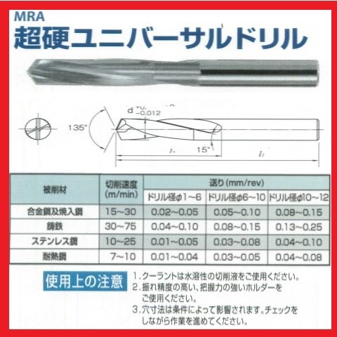 Φ3.50MM S.240 難削材　高張力鋼用超硬ユニバーサルドリル (株）ムラキ