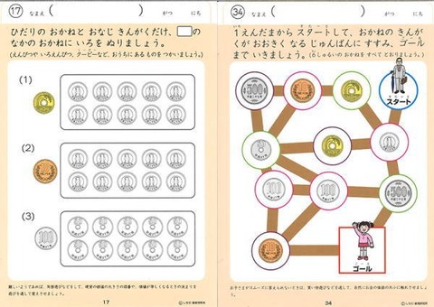 七田式知力ドリル３・４歳おかね