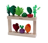  苗床セット 木製フレームにカラフルな野菜を植えた玩具