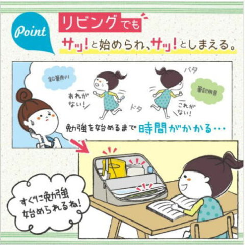 リビガク ぐるっと開く勉強バッグ B5ノートも収納 小学生