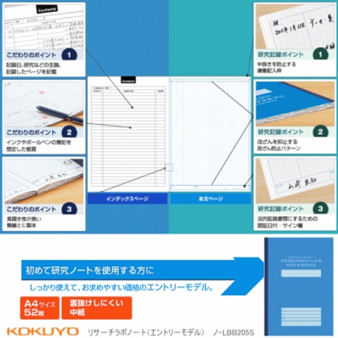 コクヨ　リサーチラボノート　A4　研究記録用ノート