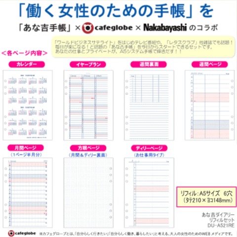 あな吉手帳 あな吉ダイアリー 2020年リフィルセット A5サイズ6穴
