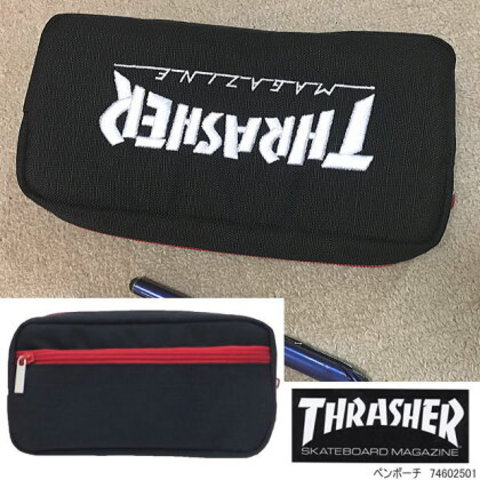 THRASHER  スラッシャー ペンケース 大容量 筆箱　黒