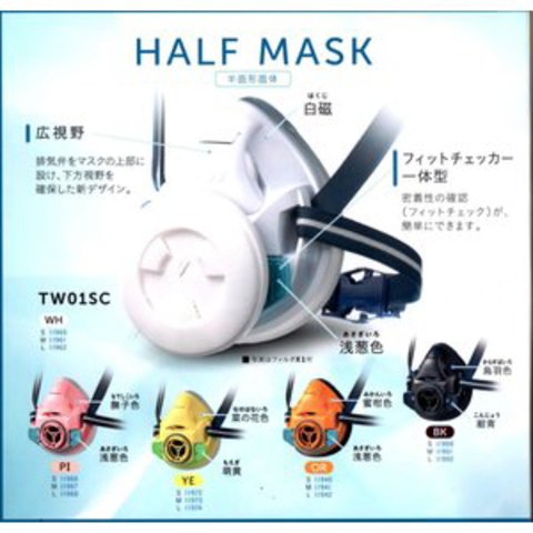 シゲマツ　取替え式防じんマスク・直結式小型防毒マスク「TW0
