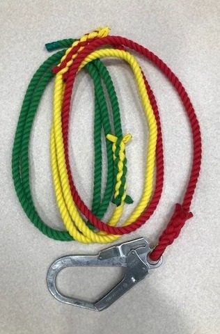3色介錯ロープ　12mm×10m　大型フック付
