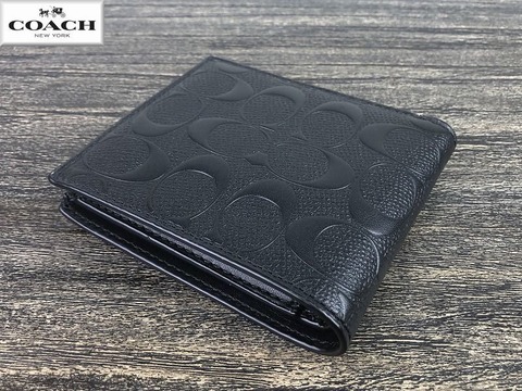 COACH ★大人気★ コインウォレット クロスグレインレザー ブラック 新品