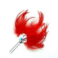 【即納】20％OFF★フェザーアクセサリー（レッド）