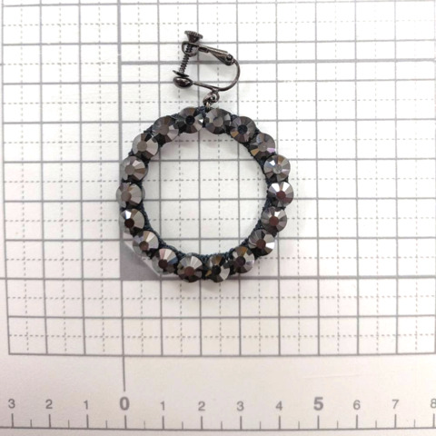 ループ　イヤリング／ピアス　MA009D　ヘマタイト　黒