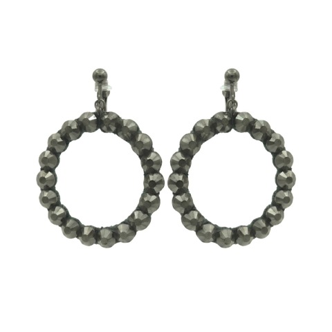 ループ　イヤリング／ピアス　MA009D　ヘマタイト　黒