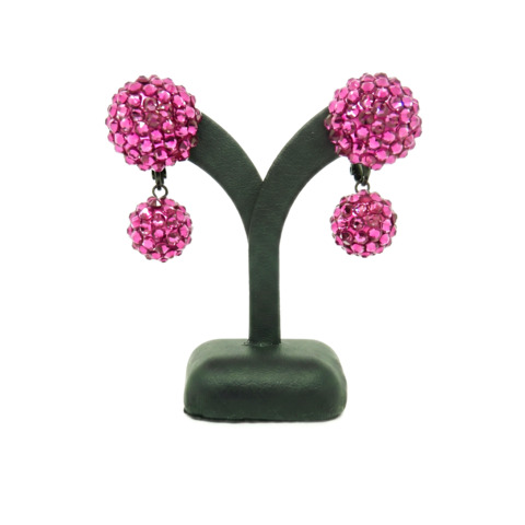 ミラーボール　イヤリング/ピアス　フューシャ　MME91F/MMP91F