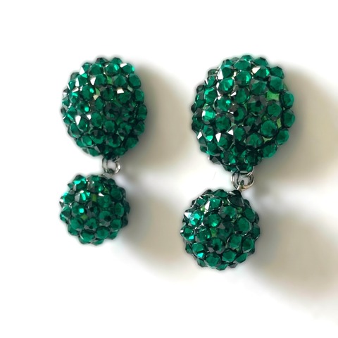 ミラーボール　イヤリング/ピアス　エメラルド　MME91E/MMP91E