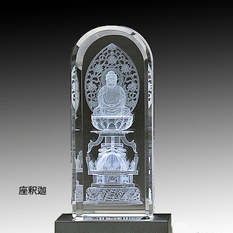 ３Dガラス仏像　座釈迦