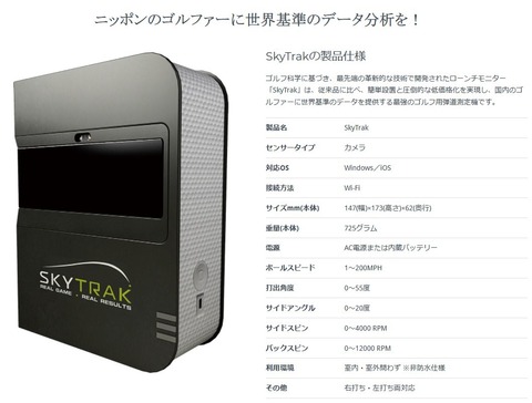 SKY TRAK スカイトラック ゴルフ用弾道測定器 モバイル版