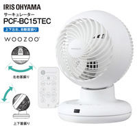 PCF-BC15TEC-W サーキュレーター 洗える アイリスオーヤマ 上下左右首振り WOOZOO 扇風機 リビング扇 リモコン付き 15cm 衣類乾燥 部屋干し