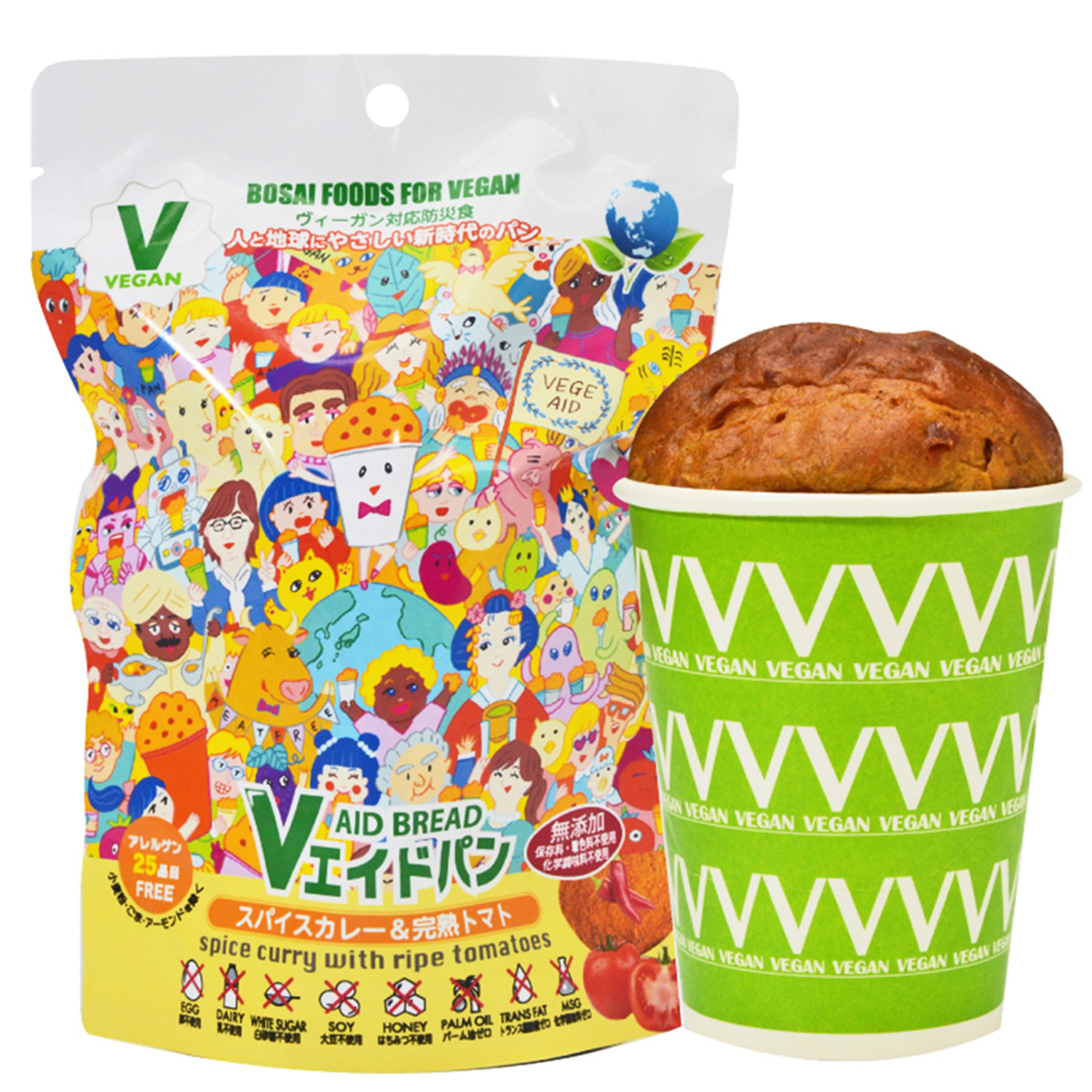 Vエイド【防災】 スパイスカレー ＆完熟トマト 30個入り（保存5年）　