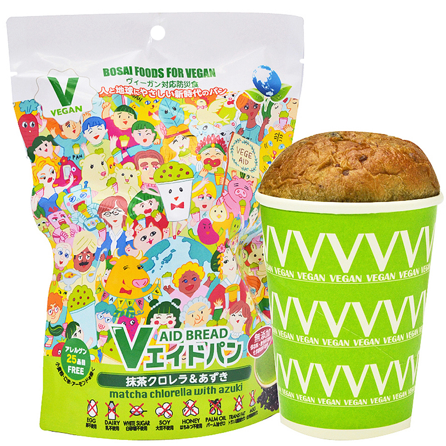 Vエイド【防災】抹茶クロレラ＆あずき 30個入り（保存5年）　