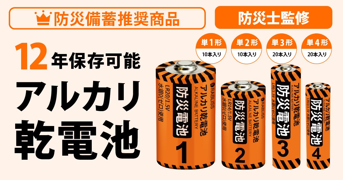 防災士監修12年保存アルカリ乾電池