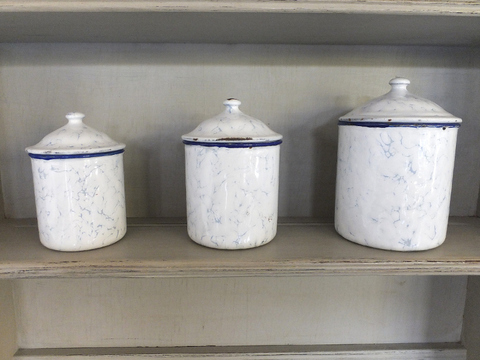 Enamel Canisters (a set of 3) - ホーローキャニスター3個セット -