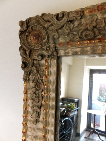 Mirror in wooden frame (White) - 木製フレーム入り鏡　ミラー -