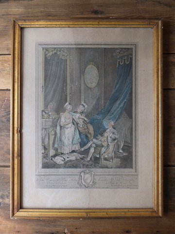 Framed French Print - 額入りフランスのプリント（銅版画） -