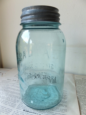 HAZEL-ATLAS MASON Glass Jar - 「ヘイゼルアトラス」メイソンジャー -