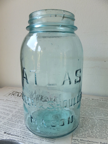 HAZEL-ATLAS MASON Glass Jar - 「ヘイゼルアトラス」メイソンジャー -